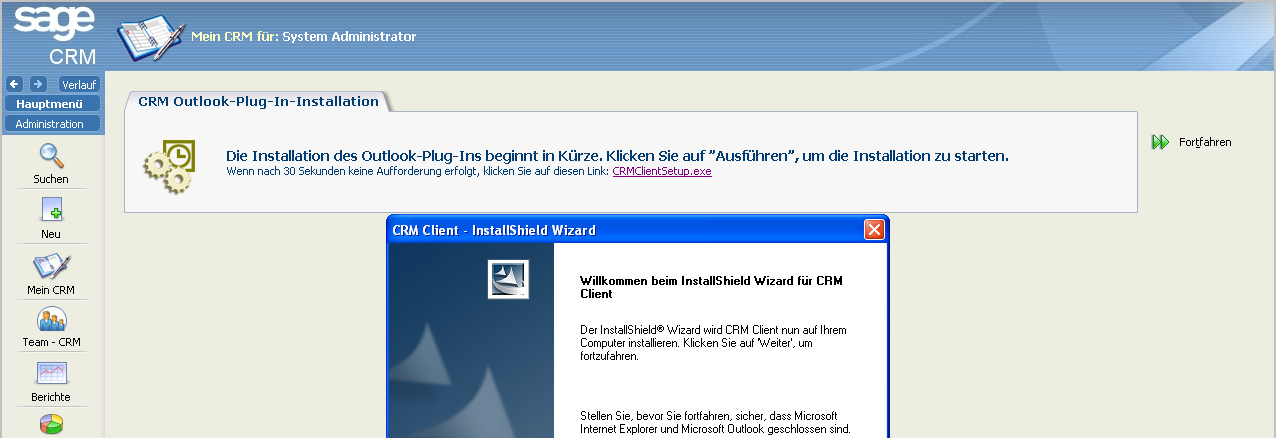 Neues Outlook-Plug-In Neuer InstallShield Wizard (selbstextrahierende