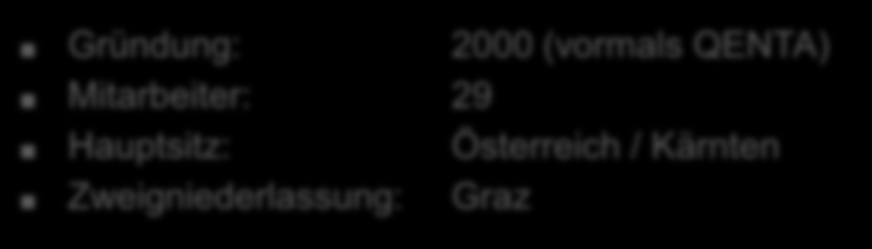 Unternehmensübersicht Wirecard CEE: Kompetenzzentrum für AT und CEE Märkte Gründung: 2000 (vormals QENTA) Mitarbeiter: 29 Hauptsitz: Österreich / Kärnten Zweigniederlassung: Graz E-Payment
