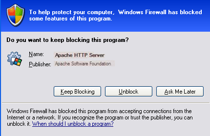 kann: Diese Sicherheitswarnung von Windows stammt aus dem Firewall-System des