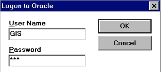Dazu muss sich vorher in die Oracle- Datenbank eingeloggt werden (Abbildung 17): Abbildung 17: Einloggen in die Datenbank Dann kann die zu