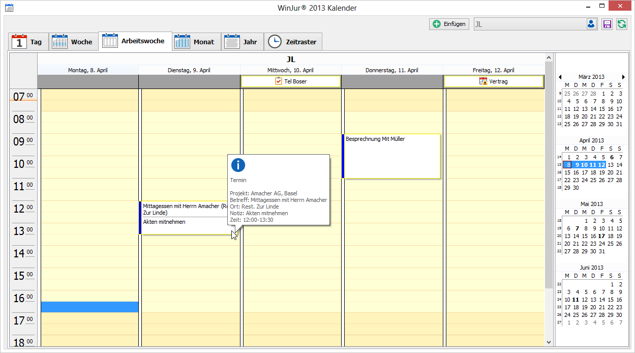 Kalender Übersicht Kalender - Ansicht Übersicht Kalender Einfügen: Markieren Sie den gewünschte Zeitabschnitt, wählen Sie «Einfügen» und den entsprechenden Termin / Aufgabe / Frist Kalender 88