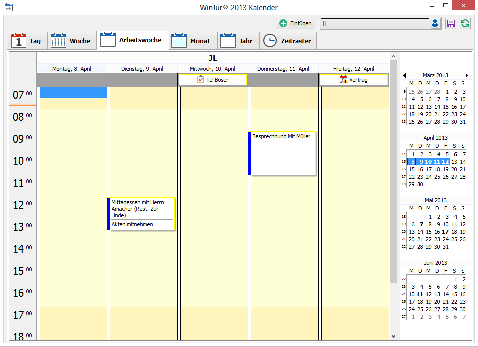 Ansichten Kalender - Neue Frist Arbeitswoche Kalender 94