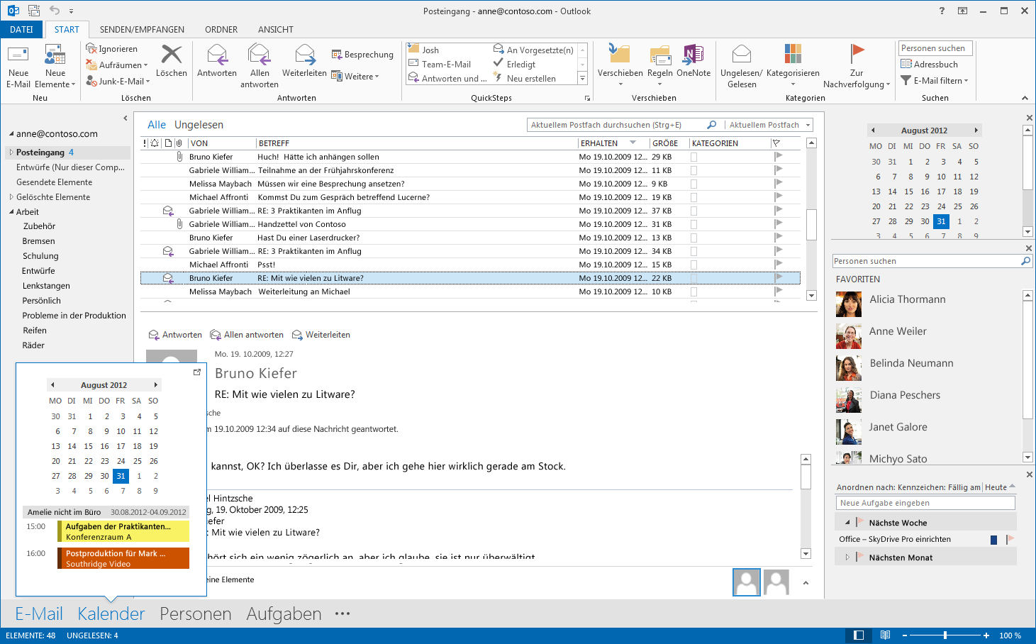 Schnellstarthandbuch Microsoft Outlook 2013 unterscheidet sich im Aussehen deutlich von älteren Outlook-Versionen.