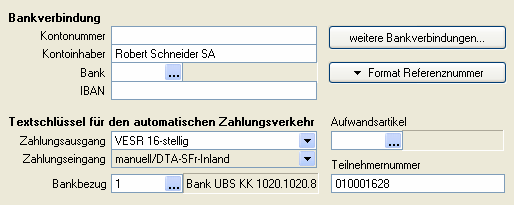 Oranger Einzahlungsschein (TA 826) ESR Einzahlungsschein mit 16 Referenznummer (früher blau) Der Lieferant (Robert Schneider SA)