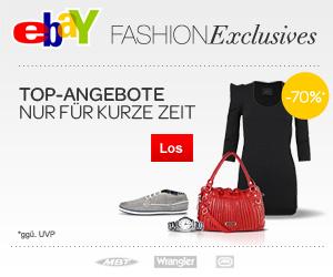 Sonderpromotion ebay FASHIONExclusives Die ebay FASHIONExclusives können über die Seite http://fashionexclusives.ebay.de beworben werden.