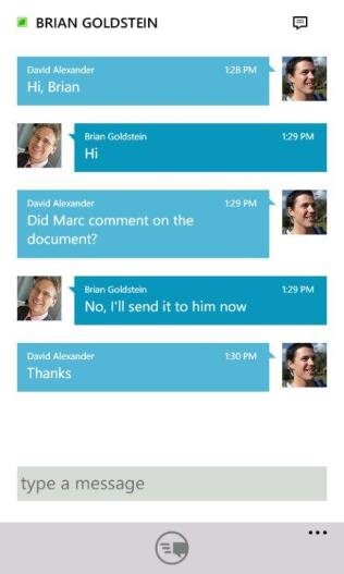 Mobile client experiences designed for the device Lync is