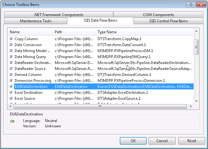 4.4. ADO.NET Data Provider Erstellung einer DataReaderSource Legen Sie ein neues "Integration Services Project" in Visual Studio an.