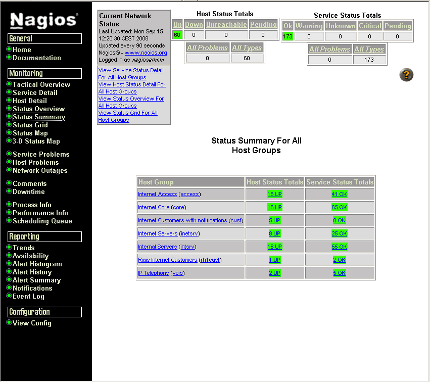 Web-UI Screenshots Status Summary 7