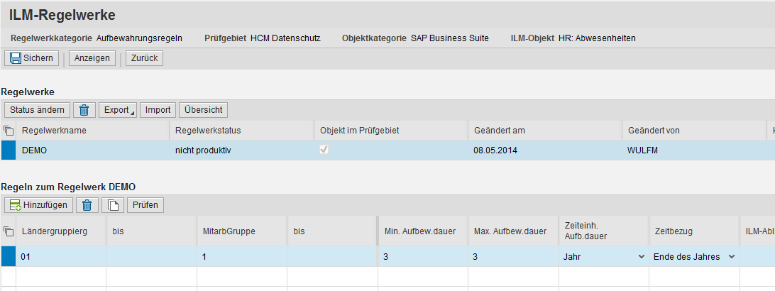 Umsetzung Datenvernichtung im HCM Regelpflege 2015 SAP SE