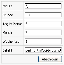 6.11 Crontab Diese Funktion richtet sich an erfahrene Benutzer. Mit einem Cronjob können Sie eigene Programme oder Befehle automatisiert zu bestimmten Zeiten ausführen lassen.