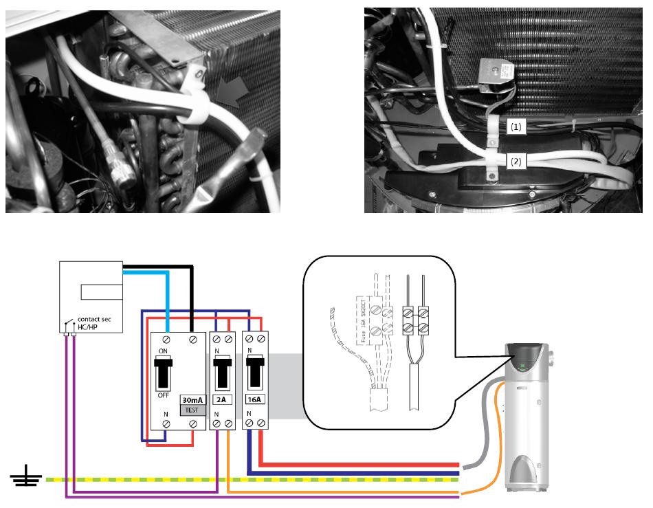 NUOS - elektrischer Anschluß STROMANSCHLUSS BEI DOPPELTARIF UND HC-HP SIGNAL Bietet die gleichen Kostenvorteile wie der Doppeltarif, gestattet jedoch eine schnelle Aufheizung durch den BOOST- Modus,