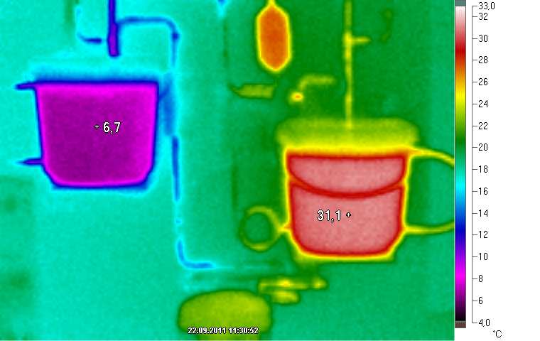 Abbildung 2: Temperaturmessung mittels Wärmebildkamera 3.