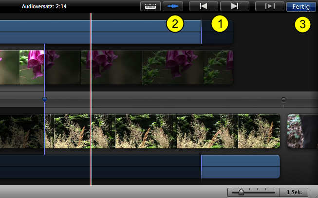 imovie09 - erweiterter Videoschnitt imovie bietet eine Reihe von Möglichkeiten, den zunächst grob zusammengesetzten Film weiter zu bearbeiten.