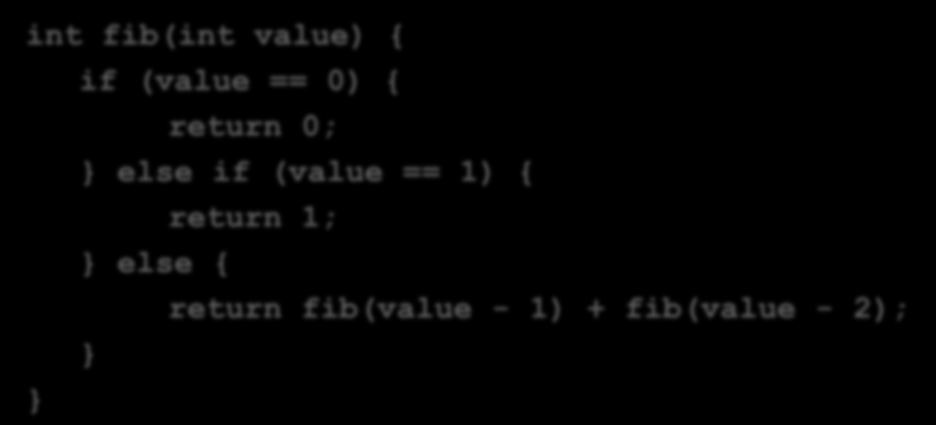 Pass-by-value Kopie der Variable wird übergeben Parameter entsprechen lokalen Variablen Einfach und effizient für kleine Werte int fib(int