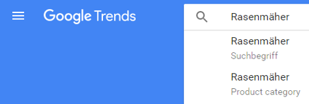 Google Trends Rasenmäher in Trends Erste Erkenntnisse Live Link 1 Live Link 2 Markenunabhängiges, saisonales Geschäft Tendenz der letzten Jahren steigend Makita Rasenmäher