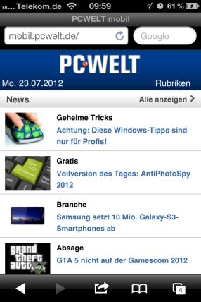 Mobiles Portfolio PC-WELT & Macwelt iphone Apps Apple Kiosk Apps Android Apps Mobile Websites PC-WELT Macwelt iphonewelt