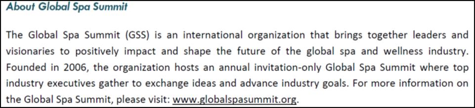 Folie 9 Empfehlung «Global Spa Summit» Recommendation Study «Global Spa Summit» «Establish clear and consistent definitions for