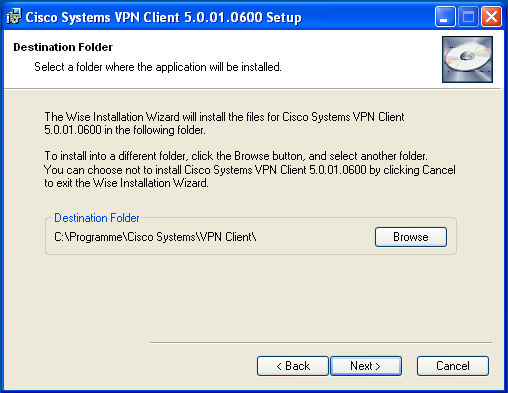 Installation des Cisco VPN Client Anleitung für Windows XP und Vista 1. Legen Sie bitte die ZIM CD ein.