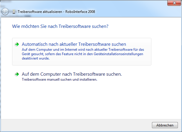 USB-Treiberinstallation unter Windows 7 32/64bit Wenn du deinen ROBO-TX-Controller / dein ROBO-Interface am USB-Port deines PCs benutzen willst und Windows7 32/64bit nutzt, musst du einiges beachten.