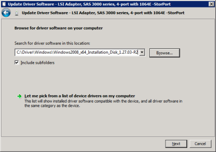 1.6 Microsoft Windows 2008 SCM MPIO Treiberinstallation/-Aktualisierung 1. In der Datenträgerverwaltung überprüfen, ob die zugewiesenen Festplatten doppelt aufgeführt werden.