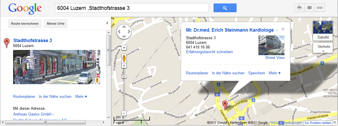 XPRIS-Adressen und Google-Maps Wenn Sie im Kundenstamm auf diesen Knopf ( der gewählten