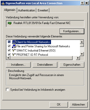 Konfiguration / Diagnose über Remote-Mechanismen 5.1 Vergabe einer IP-Adresse Bild 5-1 Eigenschaften von Local Area Connection-1 5.1.2.