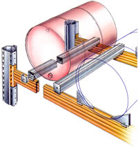 Stahlpaneel mit abgekanteten Enden Doppelregalverbinder Palettendurchschubsicherung