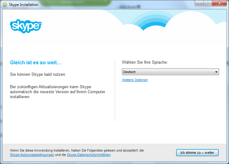 Skype - Installation und Einrichtung für Windows-PCs Hinweis: Skype ist ein Dienst von Skype Communications S.à.r.l. Hinweis: Windows ist ein eingetragenes Warenzeichen von Microsoft.