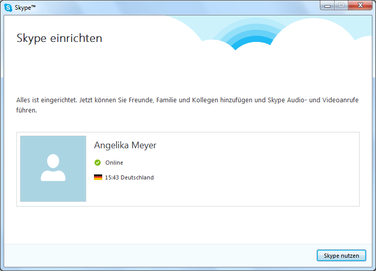 Sie können nun ein eigenes Bild hochladen, das Ihre Skype-Partner in der Adressleiste sehen.