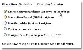 Um das Startproblem Ihres Windows Betriebssystems zu beheben, gehen Sie bitte folgendermaßen vor: 185 1. Starten Sie Ihren Computer von Ihrer Linux/DOS Rettungsumgebung.