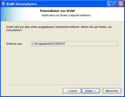 2 Deinstallation von prox log Um die Anwendung wieder zu deinstallieren, öffnen Sie den Windows-Explorer und wählen das Verzeichnis aus, in dem prox log installiert wurde.