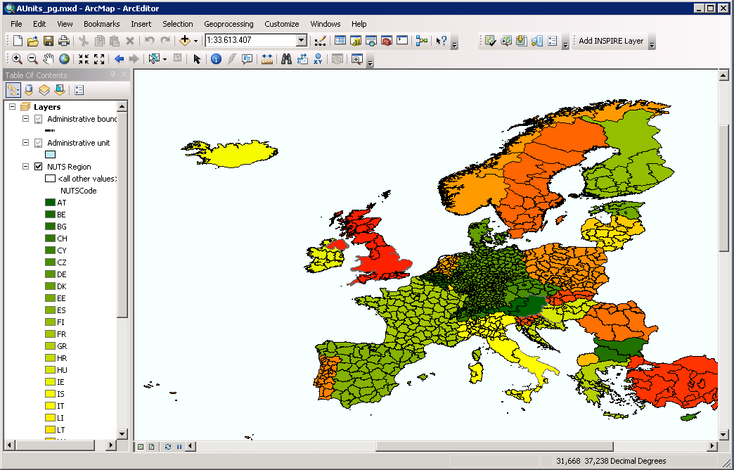 36 Ergebnis des INSPIRE Map Authoring Tool