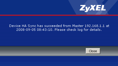 Klicken Sie auf Sync. Now um eine Synchronisation der Backup-Firewall mit der Master-Firewall zu starten.