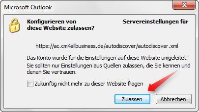 Schritt 2: Um Ihr Konto automatisch zu konfigurieren, geben Sie im folgenden Dialog Ihre E-Mail Kontodaten ein und klicken auf weiter.