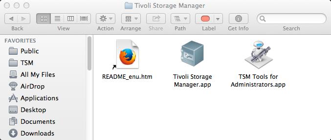 2. Konfiguration Nachdem Sie den Client erfolgreich installiert haben, finden Sie unter Applications einen neuen Ordner Tivoli Storage Manager.