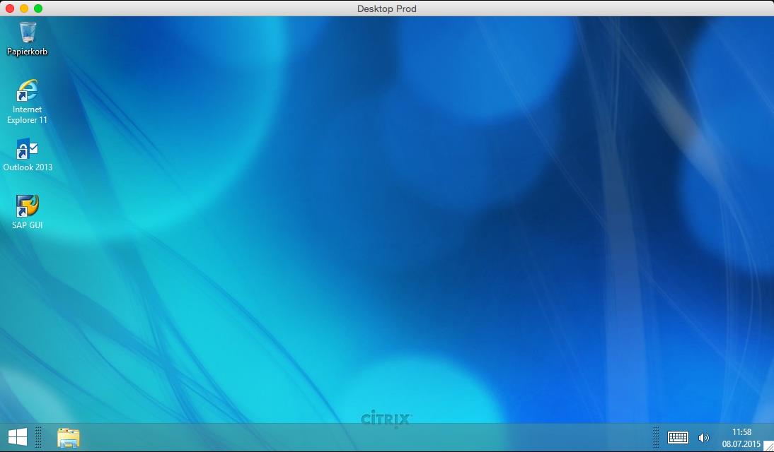 Citrix Desktop startet.