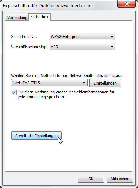 Im zweiten Fenster Sicherheitseinstellungen setzen Sie einen Haken bei Serverzertifikat validieren und wählen unter Zertifikataussteller: den Eintrag Deutsche Telekom Root CA 2 aus; ein