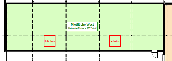 13. Grundriss 1. Obergeschoss (Bürofläche Süd und West) 1. Obergeschoss Bürofläche Süd à 407.1 m 2 1.