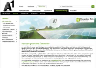 Nachhaltigkeitschannel im Intranet (2013: über 40 Artikel veröffentlicht) Grünstromanzeige im Intranet
