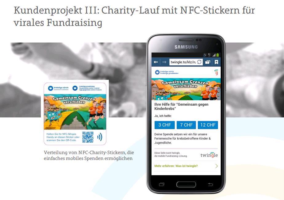 Projekte smart-tec mit Twingle NFC Spendenaktion Spenden per NFC und QR-Code für eine unkomplizierte Spende Abrechnung über die