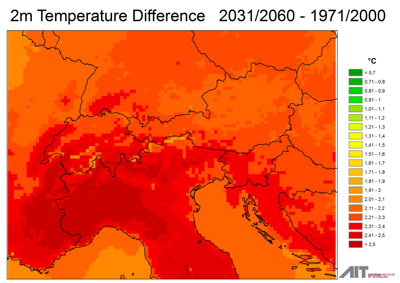 Temperatur-Differenz: 30-Jahresmittel 1971/2000 vs.