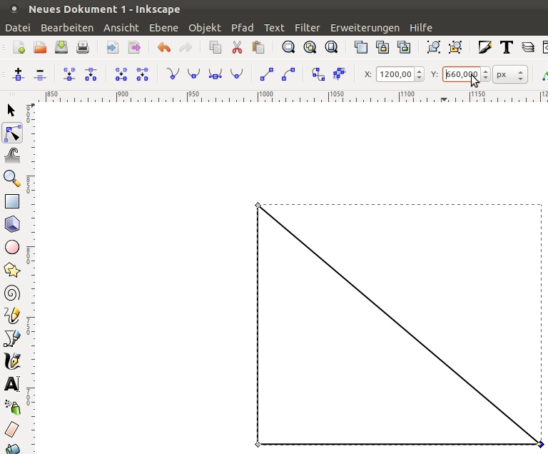 Einführungstage - Praxisübungen Inkscape: Verändern von Vektoren 1. Objekt erstellen z.b. mit Bézier-Kurven [Umschalt + F6] Zeichne ein beliebiges Dreieck 1. 2.