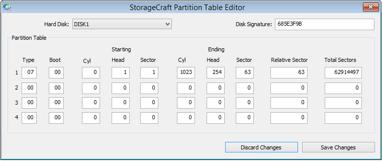 Im Editor wird Folgendes angezeigt: Feld Beschreibung Optionen Festplatte Eine Bezeichnung, die nur für diesen Partitionseditor verwendet wird.