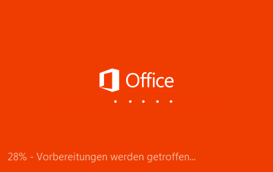 4. Download des Installationsprogramms Beim ersten Aufruf der Office 365-Website läuft möglicherweise zunächst ein Einrichtungsvorgang ab.