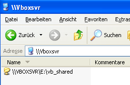 E:\vb_shared Dann in Virtualbox (bei heruntergefahrener virtuellen Maschine): Maschine - Ändern Nun ist im