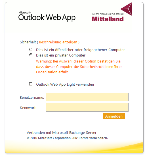 Benutzerhandbuch Outlook Web App 2010