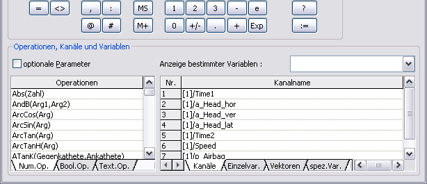 Taschenrechner Verfügbar in folgenden Modulen DIAdem-VIEW