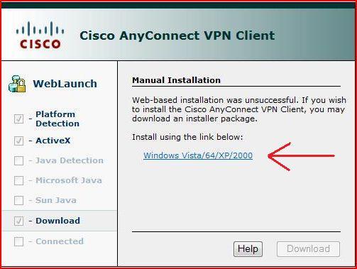 Jetzt erfolgt die Installation des AnyConnect VPN Clients von Cisco: 6.