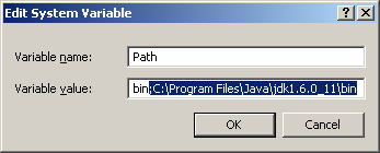 Damit das Benutzen der Java Tools unter der Windows-Kommandozeile einfacher wird, muss der Order mit den ausführbaren Dateien noch zur Umgebungsvariablen PATH hinzugefügt werden.