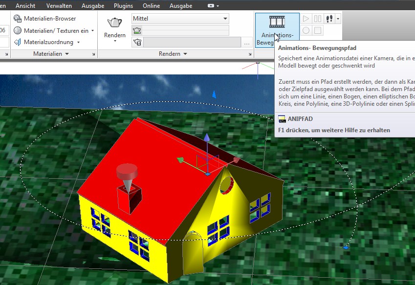 Präsentation 2, Bewegungspfad-Animation Gert Domsch, CAD-Dienstleistung Neben einen Rendering kann das erstellte Modell auch in einer Bewegungspfad-Animation präsentiert